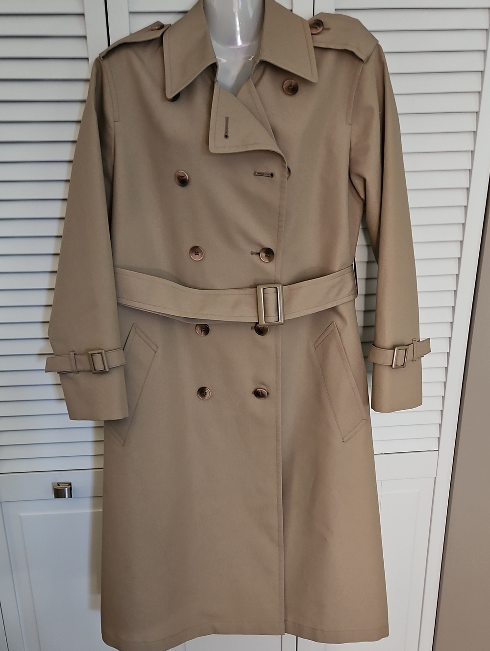 NWOT LONDON FOG VINTAGE WOMENS DBL BREASTED TRENCH COAT SZ 4P